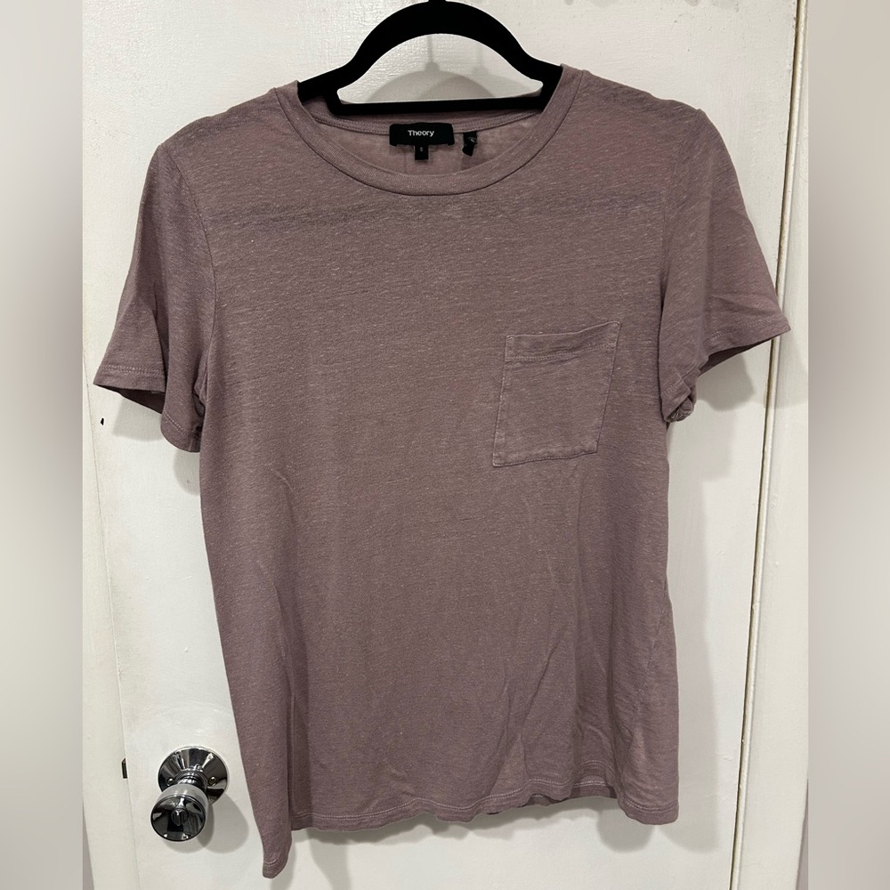 Theory Purple Linen Tee